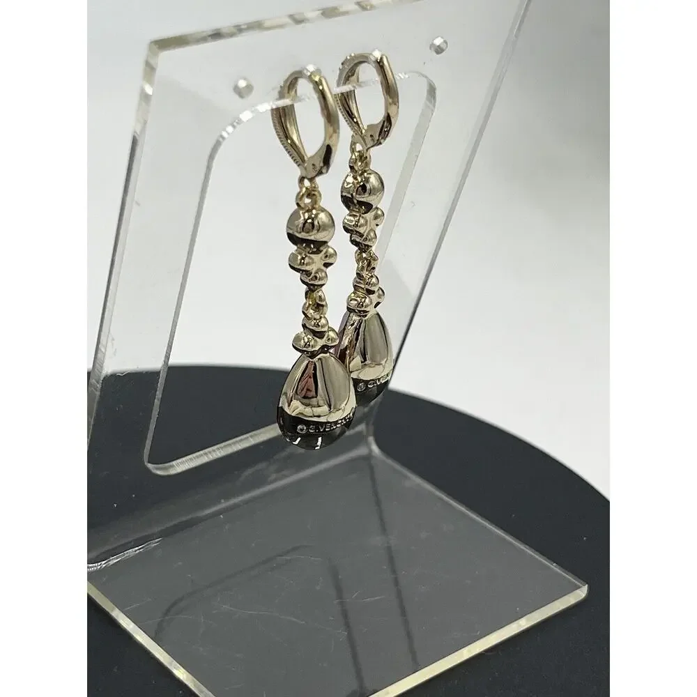 Givenchy Womens Gold‎ Tone Red Clear Crystal Dangle Drop Lever-back Earring New